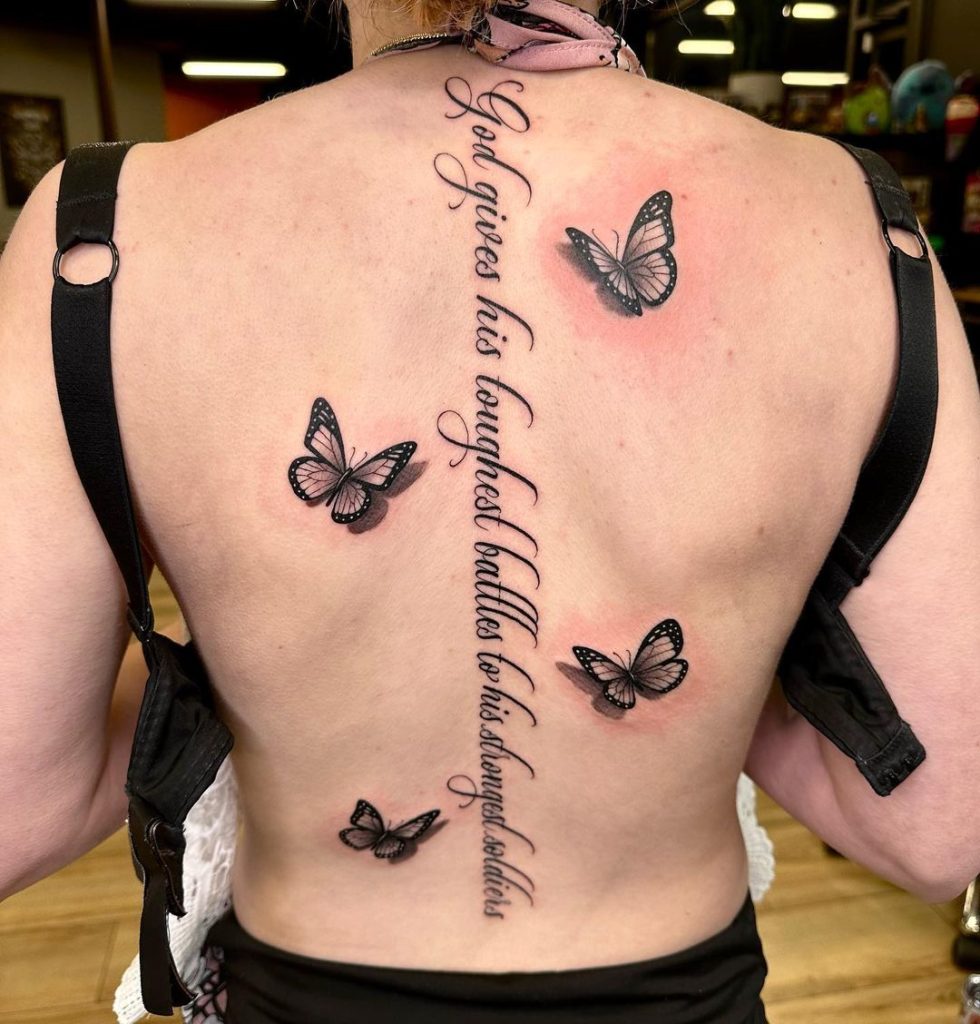 butterfly spine tattoo Archives  Inspirationfeed