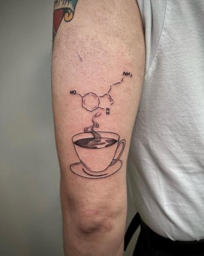 coffee cup tattoo geometric