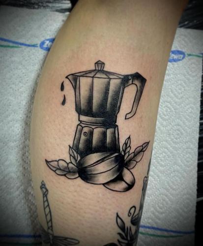 coffee pot tattoo old school